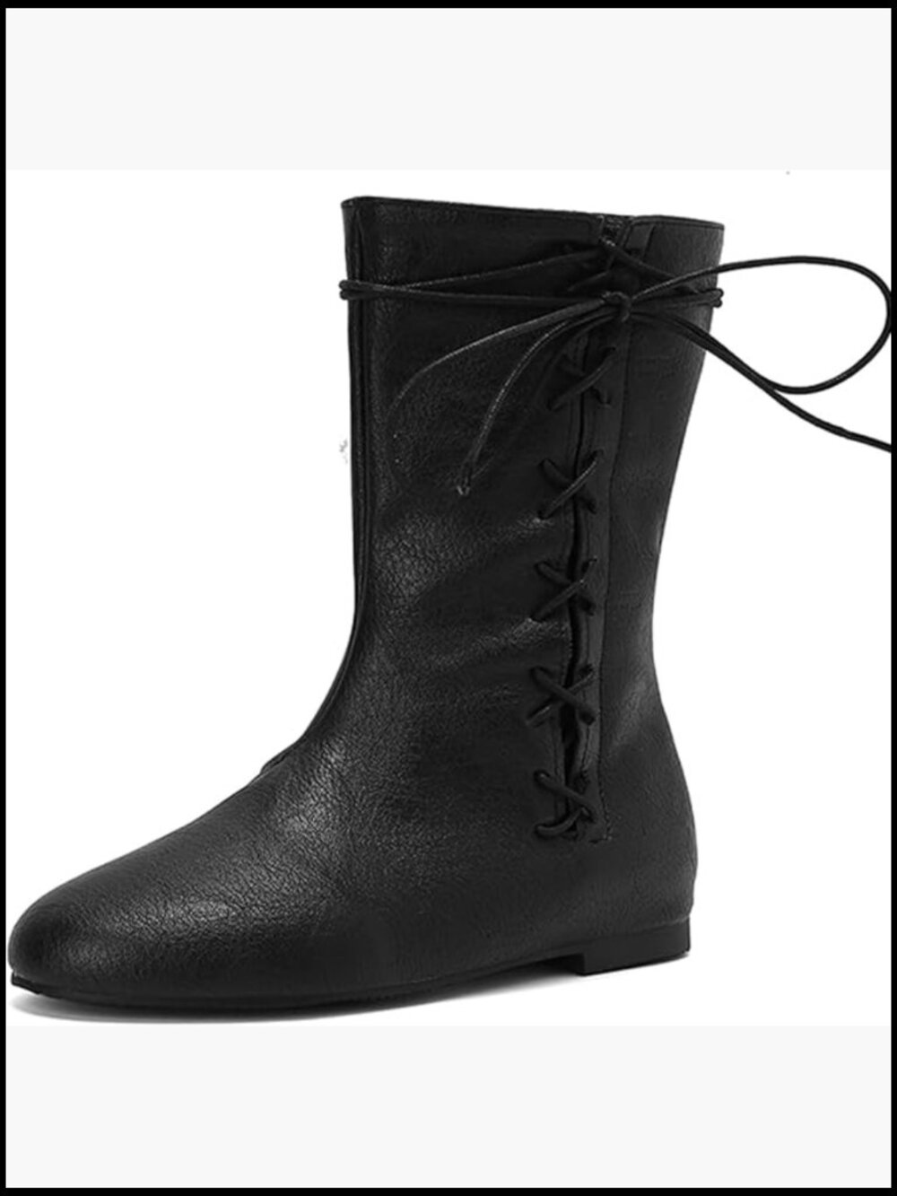 Women Vintage Flats Short Boots Lace Up Comfortable Round Toe Pirate Boot